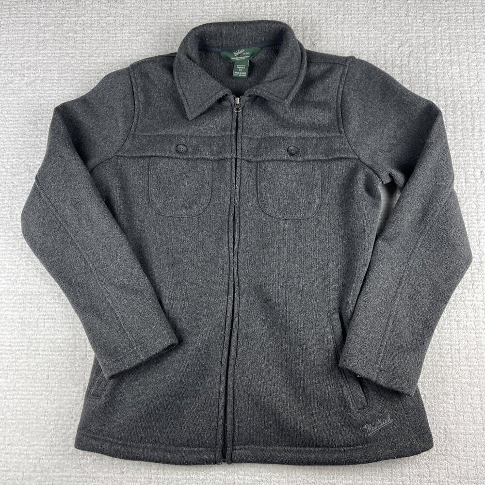 Woolrich Women's Shirt Jacket Chore Size Large Gray Pockets Outdoor